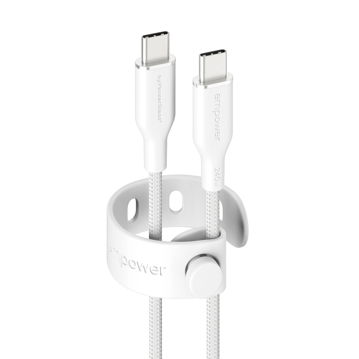 empower™ by PanzerGlass® Racing 240W USB-C to USB-C Cable | USB 2.0 | 1.2M | Silver White